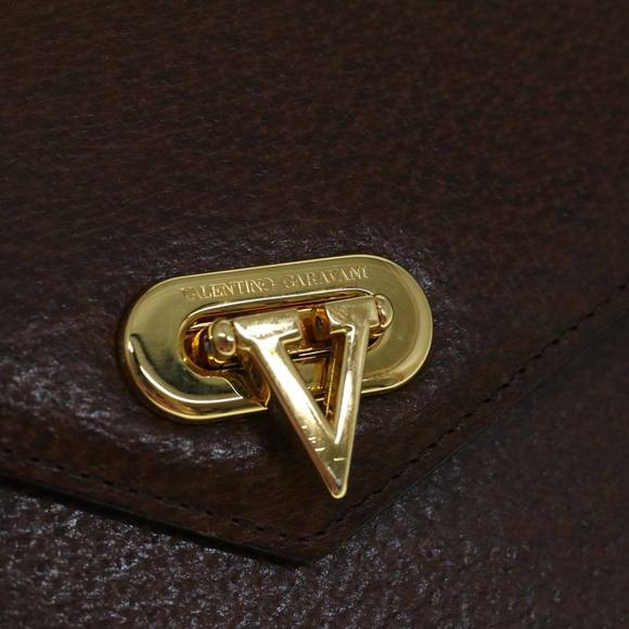 VALENTINO Hand Bag Leather Brown Auth 59910 - Picture 10 of 16